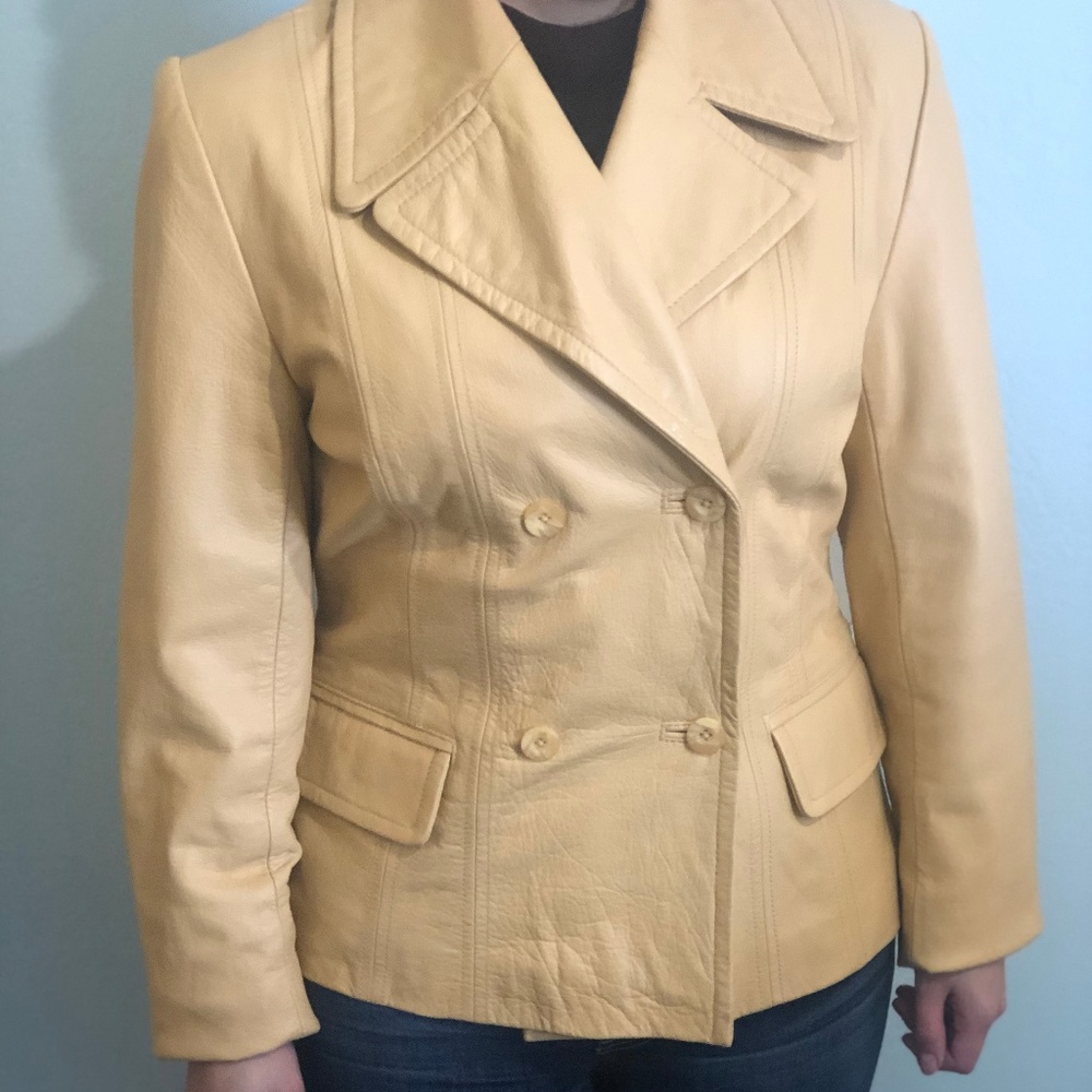 Together! Butter Yellow Leather Jacket